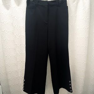 New York & Company Button-Detail Wide-Leg Ankle Pant